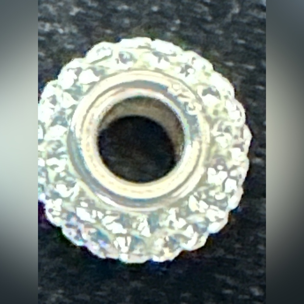 Clear Crystal Bead Sterling Charm Sparling, 925 Silver Pave Crystals, Guc View 3